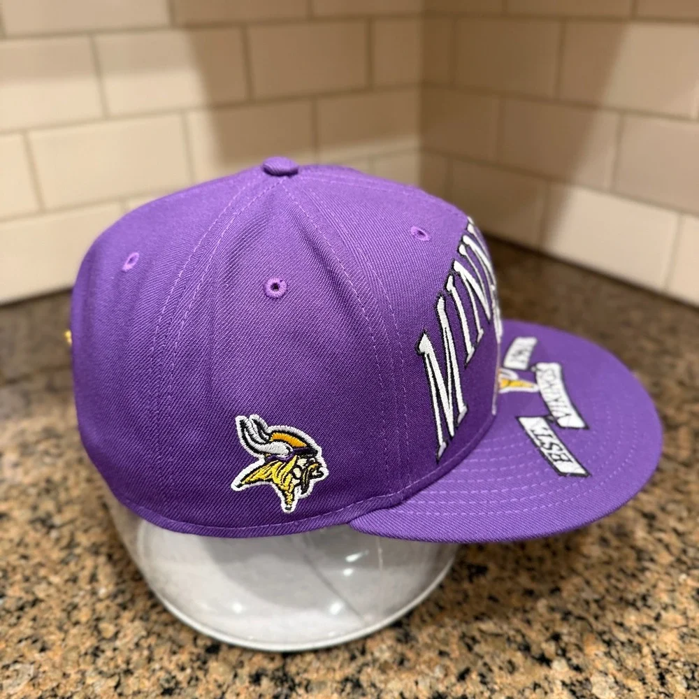 Minnesota Vikings New Era 59FIFTY Fitted Hat Cap 7 3/8 Purple NFL New - Picture 5 of 10